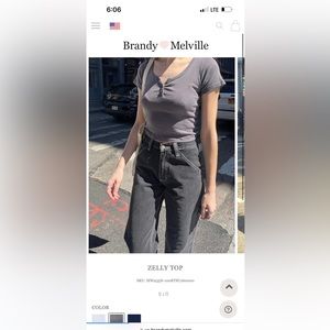 brandy zelly top gray brand new with tags